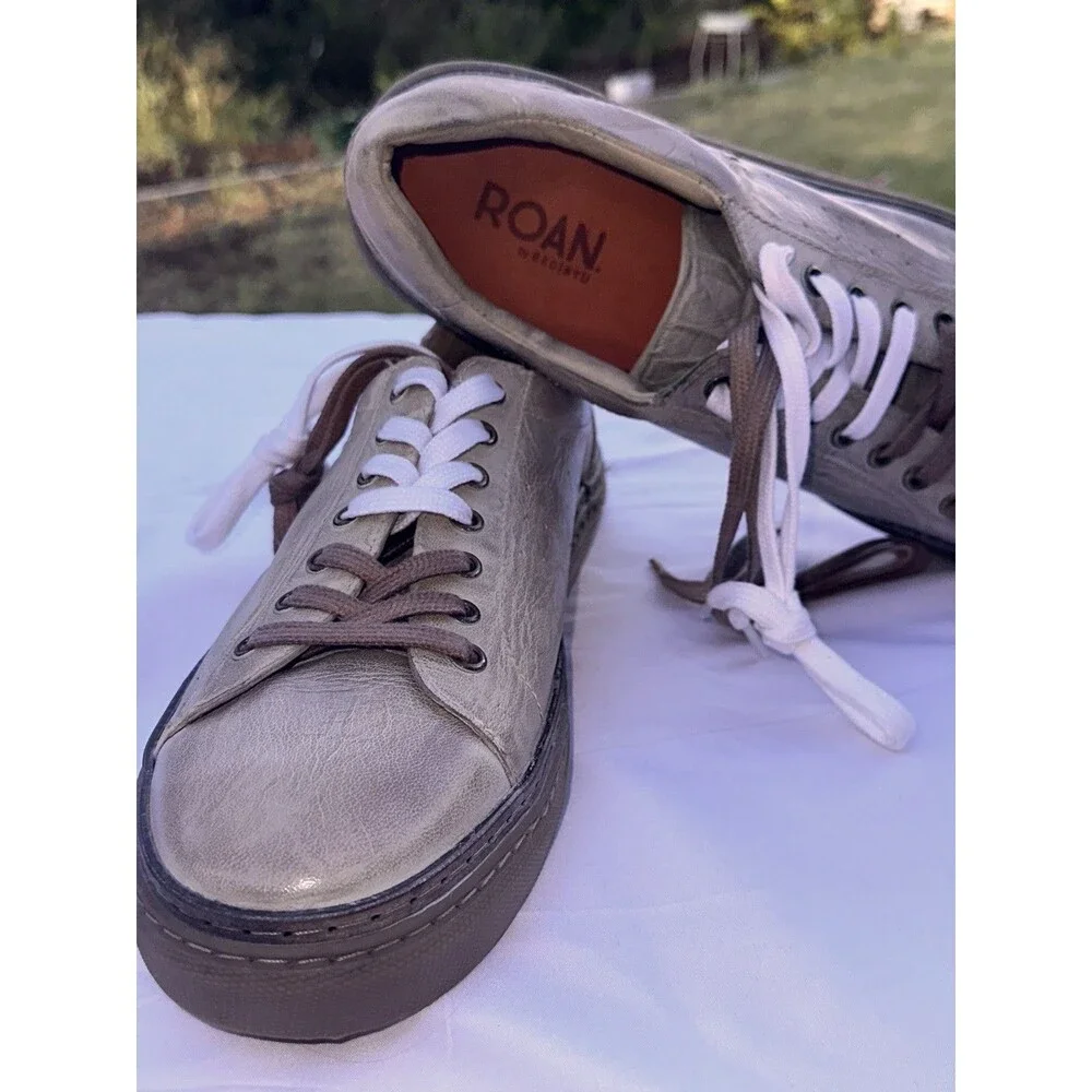 Roan Sneakers Allbright by Bed Stu Mens 10.5 M Stone Taupe Leather Lace Up Shoes